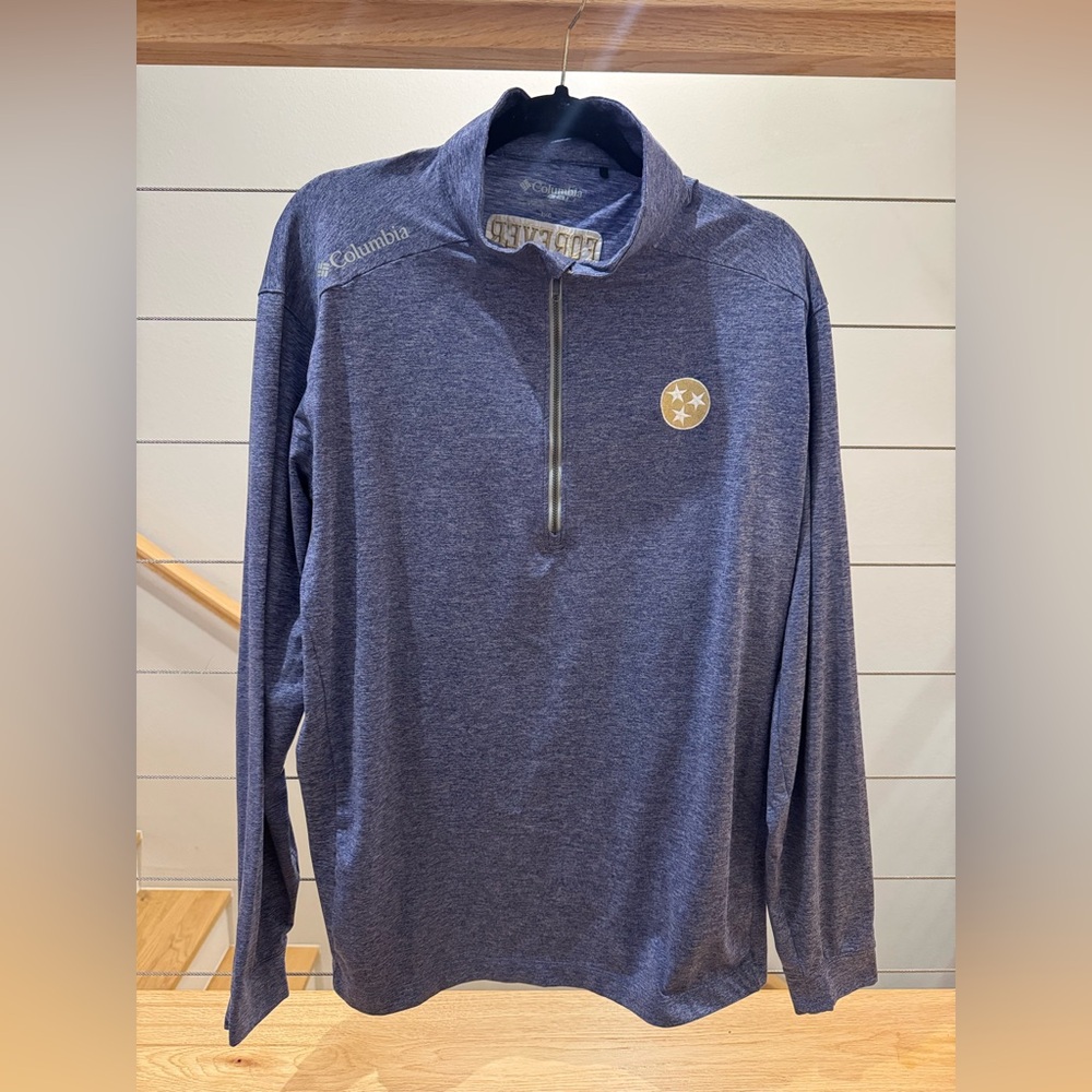 Columbia Heathered Purple Half-Zip Top